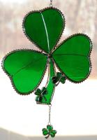 STAINEDGLASS SHAMROCK 10 IN